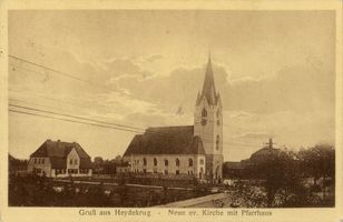 Heydekrug Kr. Heydekrug, Kreis Heydekrug Heydekrug Kr. Heydekrug, Evang. Kirche mit Pfarrhaus 