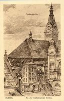 Elbing, Stadt, Stadtkreis Elbing Elbing, Fischerstraße, An der Katholischen Kirche, Künstlerkarte 