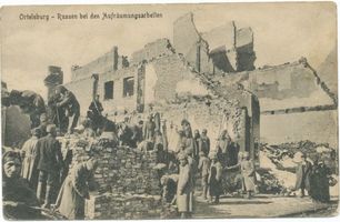 Ortelsburg, Stadt, Kreis Ortelsburg Ortelsburg, Russen bei den Aufräumungsarbeiten 