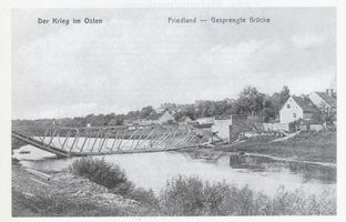 Friedland (Ostpr.), Kreis Bartenstein Friedland (Ostpr.), Gesprengte Brücke 