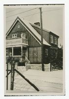 Metgethen, Ort und Bahnstation, Stadtkreis Königsberg Horst-Wessel-Weg 50 Metgethen, Horst-Wessel-Weg 50, Haus Falkenau Metgethen, Häuser früher und heute