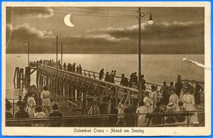 Cranz Kr. Samland, Ort, Kreis Samland Cranz Kr. Samland, Abend am Seesteg Cranz, Seesteg