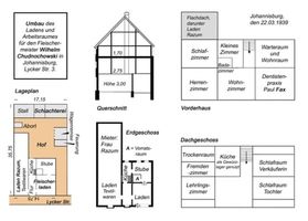 Johannisburg, Kreis Johannisburg Lycker Straße 3 Johannisburg, Lycker Straße, Lageplan und Grundriß Johannisburg (Kreis), nicht verortete Bildmotive