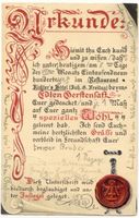 Neukuhren, Kreis Samland Neukuhren, Hotel Richter, Urkunde 