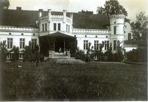 Schönwiese Kr. Gerdauen, Kreis Gerdauen Schönwiese Kr. Gerdauen,  Gutshaus - Gartenansicht mit Park 