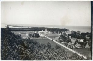 Nidden, Kreis Memel Nidden, Ortsansicht, Haffseite Nidden, Landschaft - Ostsee - Umgebung