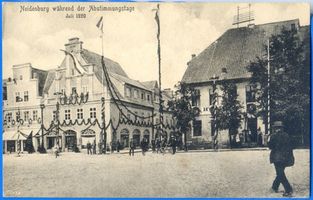 Neidenburg, Stadt, Kreis Neidenburg Neidenburg, Kleiner Markt während der Abstimmungslage Neidenburg, Großer und Kleiner Markt