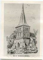 Pörschken Kr. Heiligenbeil, Kreis Heiligenbeil Pörschken, Kirchturm (Zeichnung) Пёршкен, церковная башня (рисунок)