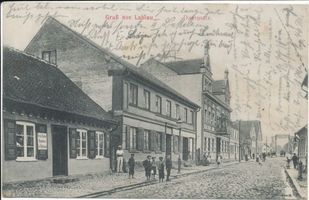 Labiau, Kreis Labiau Dammstraße Labiau, Dammstraße, Blick zur Adler-Brücke 