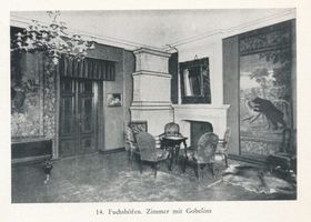 Fuchshöfen Kr. Samland, Kreis Samland Fuchshöfen Kr. Samland, Gutshaus, Zimmer mit Gobelins 