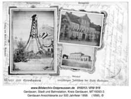 Gerdauen, Stadt und Bahnstation, Kreis Gerdauen  