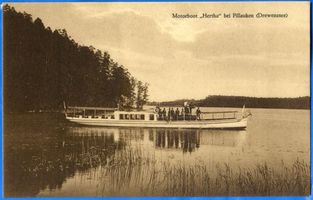  Osterode (Kreis),Motorboot  Hertha  bei Pillauken auf dem Drewenzsee 