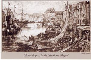 Königsberg (Pr.), Stadtkreis Königsberg Königsberg (Pr.), In der Stadt am Pregel, Radierung Königsberg, Pregel