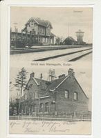 Mensguth Dorf, Kreis Ortelsburg Mensguth, Bahnhof, Post 
