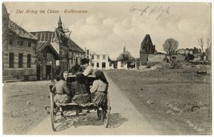 Dreimühlen Kr. Lyck, Kreis Lyck Kallinowen, Zerstörtes Dorf Erster Weltkrieg