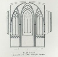 Lochstädt, Kreis Samland Lochstädt, Ordensschloß, Querschnitt durch den Chor der Kapelle, Chorblick Лохштедт, орденский замок, поперечный разрез хора капеллы, вид на хор