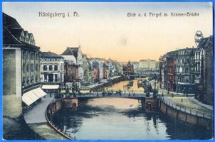 Königsberg (Pr.), Stadtkreis Königsberg Königsberg, Blick auf den Pregel mit Krämerbrücke Königsberg, Pregel