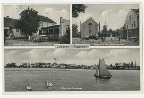Dorren, Kreis Johannisburg Sdorren (Dorren), Gasthaus, Teilansicht, Sextersee 