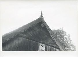 Wittenwalde, Kreis Lyck Wittenwalde, Haus mit Rautengiebel und Giebelzier Виттенвальде, дом с ромбовидным фронтоном и фронтонным украшением