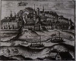 Tilsit, Stadt, Stadtkreis Tilsit Tilsit, Stadtansicht (Kupferstich) 