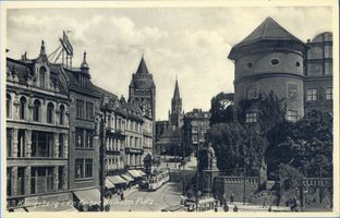 Königsberg (Pr.), Stadtkreis Königsberg Kaiser-Wilhelm-Platz Königsberg (Pr.), Kaiser-Wilhelm-Platz mit Schloß XXVIII Königsberg, Stadtteil Altstadt (Umgebung des Schlosses)
