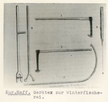  Kurisches Haff, Geräte zur Winterfischerei Kurisches Haff, Fischerei