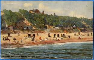 Rauschen Kr. Samland, Kreis Samland Rauschen Kr. Samland, Strand mit Hotel Düne II Rauschen, Strand