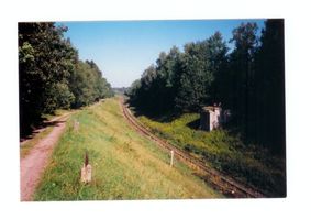 Tilsit, Stadt, Stadtkreis Tilsit Tilsit, Die Bahnstrecke nach Königsberg am Rande des Stadtwaldes Tilsit, Stadtwald