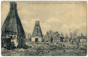 Prostken, Kreis Lyck Prostken, Zerstörungen Просткен, разрушения