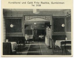 Gumbinnen, Stadt, Kreis Gumbinnen Königsplatz Gumbinnen, Konditorei und Cafe Fritz Radtke, Innen Гумбиннен, кондитерская и кафе Фрица Радтке, внутри