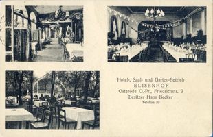 Osterode (Ostpr.), Kreis Osterode Osterode (Ostpr.), Hotel-, Saal- und Garten-Betrieb  Elisenhof  
