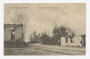 Kussen, Kreis Schloßberg Kussen bei Pilkallen, Kriegszerstörungen Erster Weltkrieg