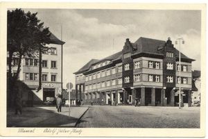 Memel, Stadt, Stadtkreis Memel Memel, Adolf-Hitler-Platz II (mit Sparkasse) 