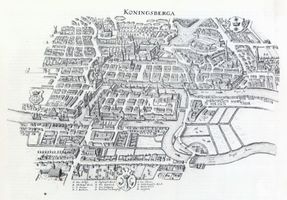 Königsberg (Pr.), Stadtkreis Königsberg Königsberg (Pr.), Ansicht der Stadt von Süden, Kupferstich Кёнигсберг (Пр.), вид города с юга, гравюра на меди