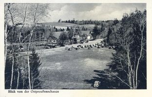 Galtgarben, Kreis Samland Galtgarben, Gasthaus, Blick von der Ostpreußenschanze 