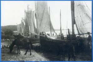 Nidden, Kreis Memel Nidden, Kurenkähne im Hafen VI Нидден, куршские лодки в гавани, VI