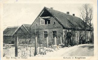 Kraukeln, Kreis Lötzen Kruglinnen, Zerstörte Schule 