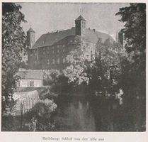 Heilsberg Kr. Heilsberg, Stadt, Kreis Heilsberg Heilsberg Kr. Heilsberg, Blick auf das Schloss von der Alle II Heilsberg, Schloß