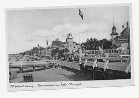 Cranz Kr. Samland, Ort, Kreis Samland Cranz, Prommenade am Hotel Monopol Cranz, Hotel Monopol
