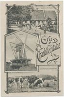 Charlottenwalde Kr. Tilsit-Ragnit, Kreis Tilsit-Ragnit Charlottenwalde Kr. Tilsit-Ragnit, Gasthaus Endrejat, Mühle, Gutshof mit Viehherde 