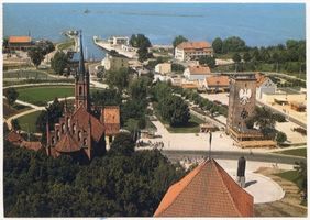 Frauenburg, Kreis Braunsberg Frauenburg, Blick auf die Stadt und das Haff X Фрауэнбург, вид на город и залив, X
