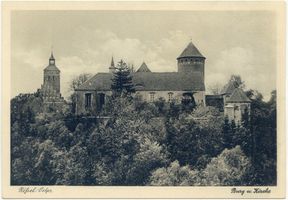 Rößel, Stadt, Kreis Rößel Rößel, Schloss und Katholische Kirche V 