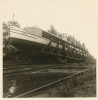  Oberländischer Kanal, Motorschiff  Herta  auf der geneigten Ebene II Oberlandkanal