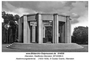 Allenstein, Stadtkreis Allenstein  Allenstein, Abstimmungsdenkmal