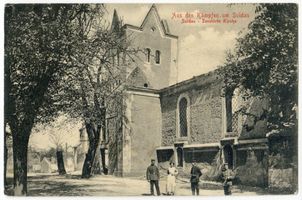 Soldau, Kreis Neidenburg Soldau, zerstörte evangelische Kirche III Erster Weltkrieg