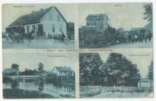 Lisken Kr. Johannisburg, Kreis Johannisburg Lisken Kr. Johannisburg, Gutshaus, Gasthaus, Schule, Jugendspielplatz 