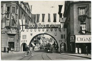 Elbing, Stadt, Stadtkreis Elbing Elbing, Innerer Mühlendamm im Festschmuck der 700-Jahresfeier 
