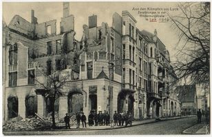 Lyck, Stadt, Kreis Lyck Hindenburgstraße Lyck, Hindenburgstraße, Zerstörungen Erster Weltkrieg