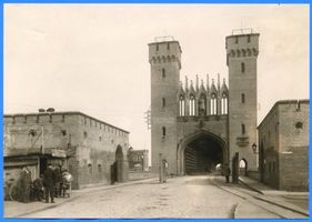 Marienburg, Westpr., Kreis Marienburg Marienburg i. Westpr., Eingang zur Nogatbrücke (Deutsche Zollgrenze) 