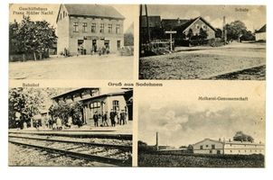 Sodehnen Kr. Angerapp, Kreis Angerapp Sodehnen Kr. Angerapp, III, Geschäftshaus, Schule, Bahnhof, Molkerei Зоденен, р-н Ангерапп, III, торговый дом, школа, вокзал, маслодельня